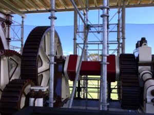 The steam engine at work is a fascinating piece of engineering.
